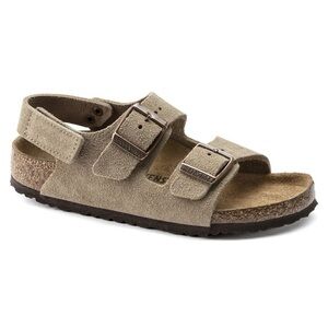 Birkenstock Kids Suede Milano in Taupe
